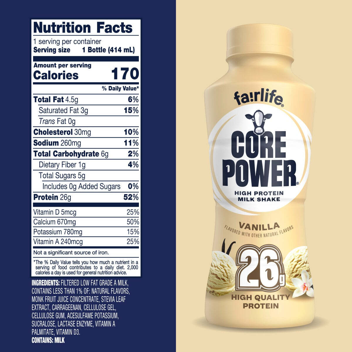 Core Power Vanilla High Protein Milkshake - Image 4